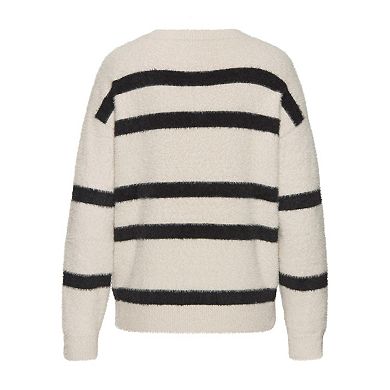 Lascana Women's Fuzzy Knit Striped Sweater