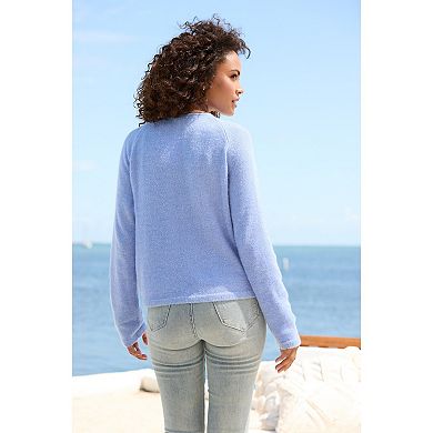 Lascana Women's Fuzzy V-Neck Sweater