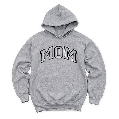 Embroidered Mom Varsity Outline - Women's Graphic Hoodie
