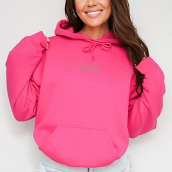 Embroidered Text Me When You Get Home - Women's Graphic Hoodie