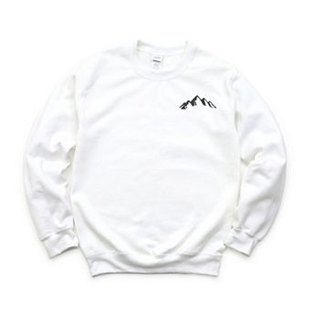 Embroidered Mountains Outline - Women's Graphic Sweatshirt