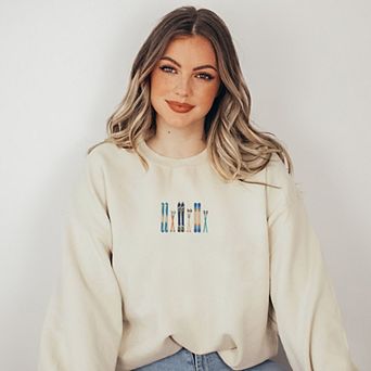 Embroidered Skis - Women's Graphic Sweatshirt