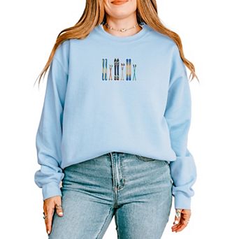 Embroidered Skis - Women's Graphic Sweatshirt