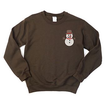 Embroidered White Snowman - Women's Graphic Sweatshirt