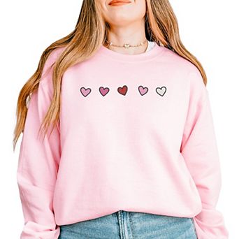 Embroidered Hearts Row - Women's Graphic Sweatshirt