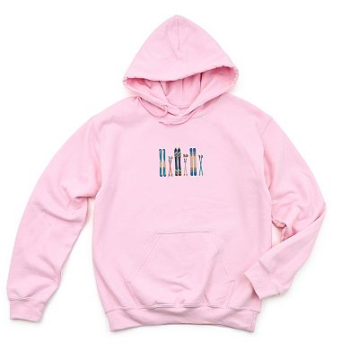 Embroidered Skis - Women's Graphic Hoodie