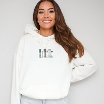 Embroidered Skis - Women's Graphic Hoodie