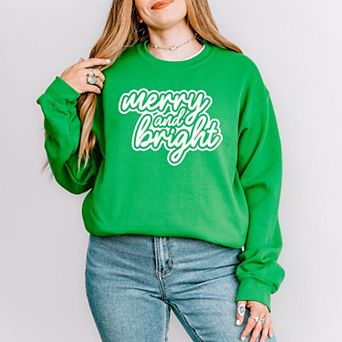 Merry & Bright Outline Puff - Women's Graphic Sweatshirt