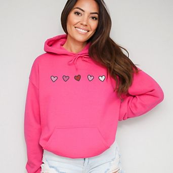 Embroidered Hearts Row - Women's Graphic Hoodie