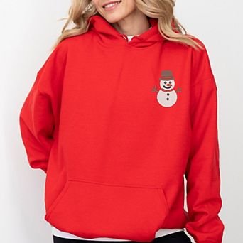 Embroidered White Snowman - Women's Graphic Hoodie
