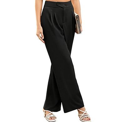 Womens Wide Leg Dress Pants High Waist Work Business Casual Trousers with Pockets