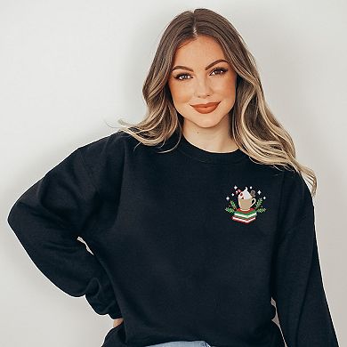 Embroidered Hot Cocoa Books - Women's Graphic Sweatshirt