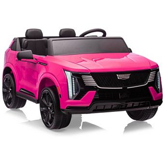 24V Licensed Cadillac Kids Ride-On Car, 2-Seater Electric Vehicle w/ Remote, LED, Shock Absorbers