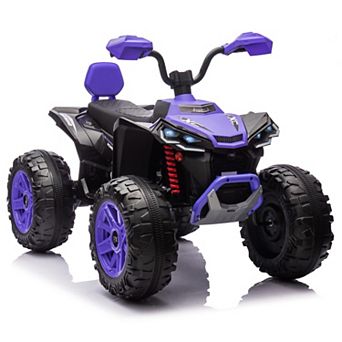 24V 2-Seater Kids Ride-On ATV, Electric 4-Wheeler with Dual 553W Motors, LED Lights & Music