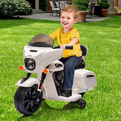 6V Licensed Kids Ride-On Motorcycle, Electric Bike w/Training Wheels, Music, Lights, Suspension