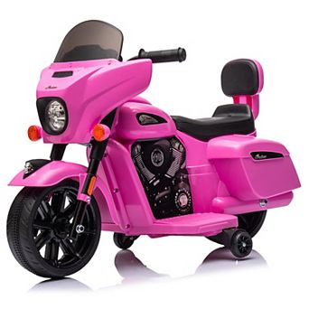 6V Licensed Kids Ride-On Motorcycle, Electric Bike w/Training Wheels, Music, Lights, Suspension