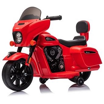 6V Licensed Kids Ride-On Motorcycle, Electric Bike w/Training Wheels, Music, Lights, Suspension