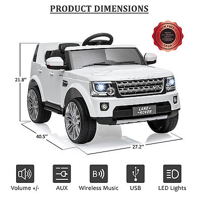 12V Licensed Land Rover Kids Ride On Truck, Electric Car w/Remote, 3 Speeds, Suspension