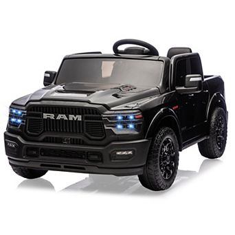 2-Seater Kids Electric RAM 2500 Ride-On Truck, 24V w/Remote, Bluetooth, 3 Speeds, Suspension