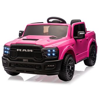 2-Seater Kids Electric RAM 2500 Ride-On Truck, 24V w/Remote, Bluetooth, 3 Speeds, Suspension