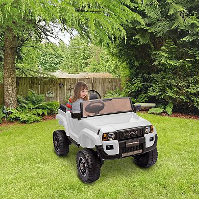 24V Licensed Toyota Land Cruiser Ride-On, 2-Seater 4WD/2WD Switch, Remote, LED, Bluetooth, Shovel