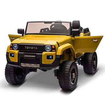 24V Licensed Toyota Land Cruiser Ride-On, 2-Seater 4WD/2WD Switch, Remote, LED, Bluetooth, Shovel