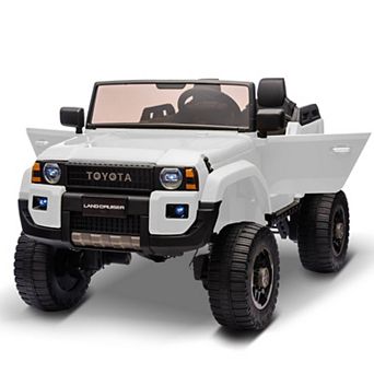 24V Licensed Toyota Land Cruiser Ride-On, 2-Seater 4WD/2WD Switch, Remote, LED, Bluetooth, Shovel