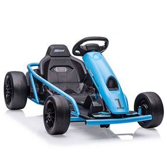 24V Electric Go Kart for Kids 8-12, Drift Kart Car w/Dual 300W Motors, 8MPH, Slow Start, Racing Toy