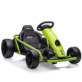 24V Electric Go Kart for Kids 8-12, Drift Kart Car w/Dual 300W Motors, 8MPH, Slow Start, Racing Toy