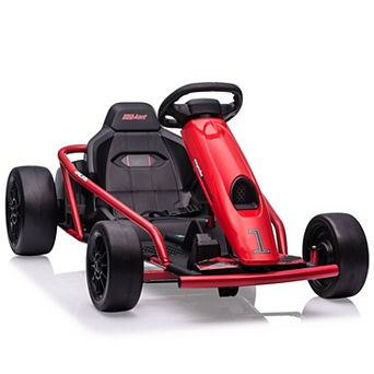 24V Electric Go Kart for Kids 8-12, Drift Kart Car w/Dual 300W Motors, 8MPH, Slow Start, Racing Toy