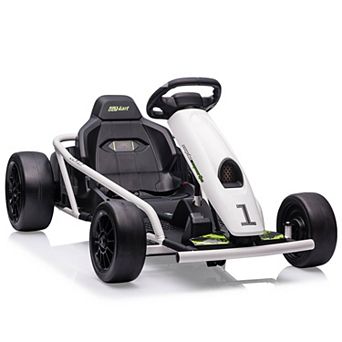 24V Electric Go Kart for Kids 8-12, Drift Kart Car w/Dual 300W Motors, 8MPH, Slow Start, Racing Toy