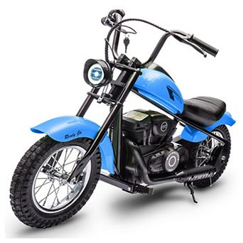 24V Kids & Teens Electric Dirt Bike, 250W Motor, 14MPH, LED Light, Leather Seat, 60Min Ride Time