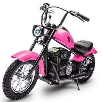 24V Kids & Teens Electric Dirt Bike, 250W Motor, 14MPH, LED Light, Leather Seat, 60Min Ride Time