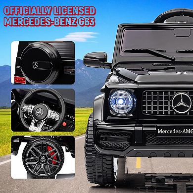 12V Licensed Mercedes-Benz G63 Kids Ride On Car, Electric Vehicle w/Remote, LED Lights, Bluetooth