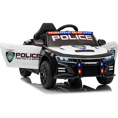 Kids Police Ride-On Car, Electric Cop Car Toy w/ Remote, Emergency Tones, Flashing Lights
