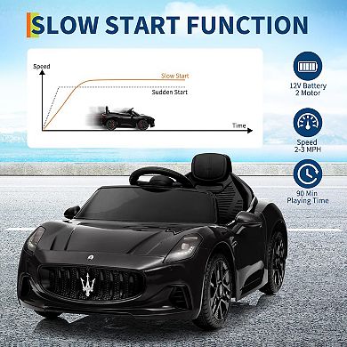 Licensed Maserati Gran Cabrio 12V Ride-On Car for Kids with Remote Control, Lights & Suspension