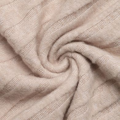 Women Knit Long Sleeve Solid Color Off Shoulder Irregular Hem Tops