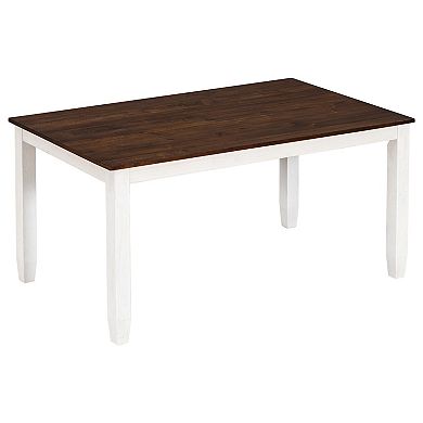 Whisen Rustic Style 6-Piece Dining Room Table Set with 4 Upholstered Chairs and 1 Bench