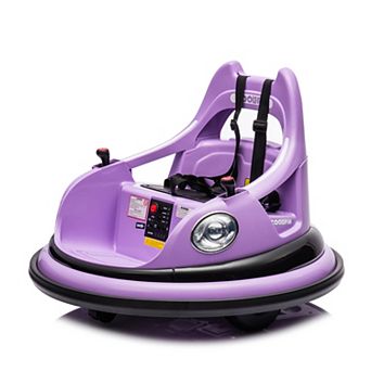 Whisen 12V Kids Ride On Electric Bumper Car with Safety Harness and 360-Degree Rotation
