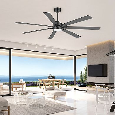 52-Inch Ceiling Fan with 5 Plywood Finish Blades, 6-Speed DC Motor, 6'' Downrod, Remote, Timer