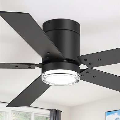 52-Inch Indoor Ceiling Fan with Light and Remote, 8 Reversible Blades, Timer, 6-Speed DC Motor