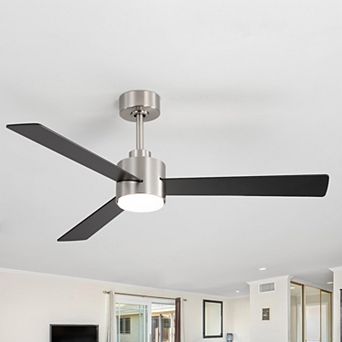 52-Inch Indoor Ceiling Fan, 3 Plywood Blades, 6-Speed DC Motor, Remote & Timer, 5" & 10" Downrods