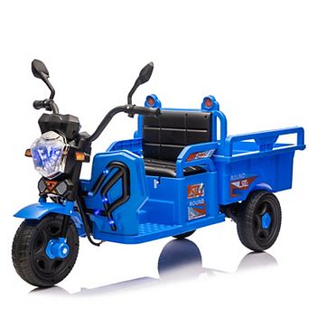 Whisen 12V Kids Electric Ride-On Trike with Large Storage Space and Extra Wide Seat