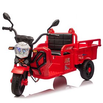Whisen 12V Kids Electric Ride-On Trike with Large Storage Space and Extra Wide Seat