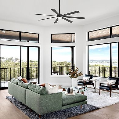 52-Inch Modern Indoor Ceiling Fan without Light, 5 ABS Blades, 6-Speed DC Motor, Remote Control