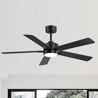 52-Inch Modern Indoor Ceiling Fan with LED Light, 5 Reversible Plywood Blades, DC Motor, Remote