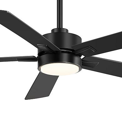 52-Inch Modern Indoor Ceiling Fan with LED Light, 5 Reversible Plywood Blades, DC Motor, Remote