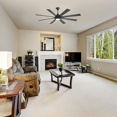 65-Inch Ceiling Fan with 8 Plywood Blades, DC Motor, 6-Speed, 3 Color Light, Timer & Memory