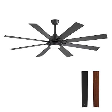 65-Inch Ceiling Fan with 8 Plywood Blades, DC Motor, 6-Speed, 3 Color Light, Timer & Memory