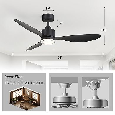 84-Inch Large Ceiling Fan with 8 ABS Blades, No Light, 6-Speed DC Motor, Remote with Timer